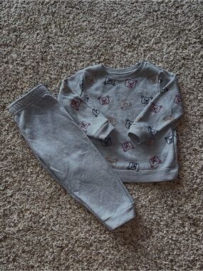 Garanimals Gray Sweatshirt & Joggers with Multicolor Bear Faces